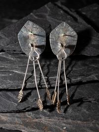 Sterling Silver and 14K Gold Maskette Post Earrings, 1996