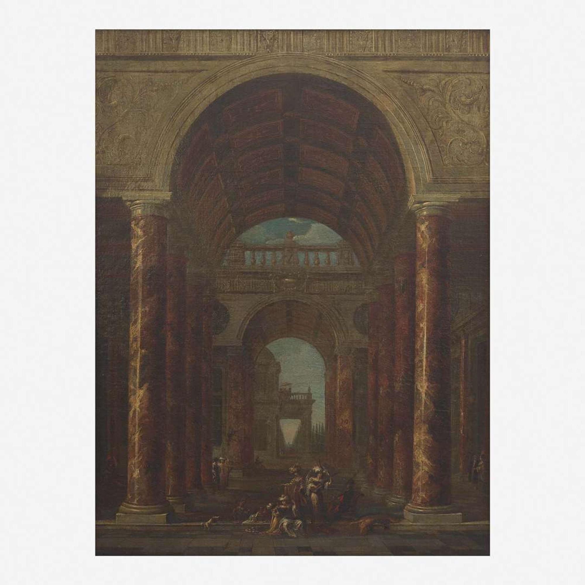 Attributed to Jacob Ferdinand Saeys (Flemish, 1658–D.C. 1725) Figures in a Palace Interior (Capriccio)