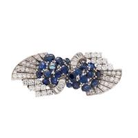 PAIR OF SAPPHIRE AND DIAMOND DRESS CLIPS