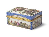 A Meissen Porcelain Commemorative Box with Frederick the Great and Elisabeth Christine