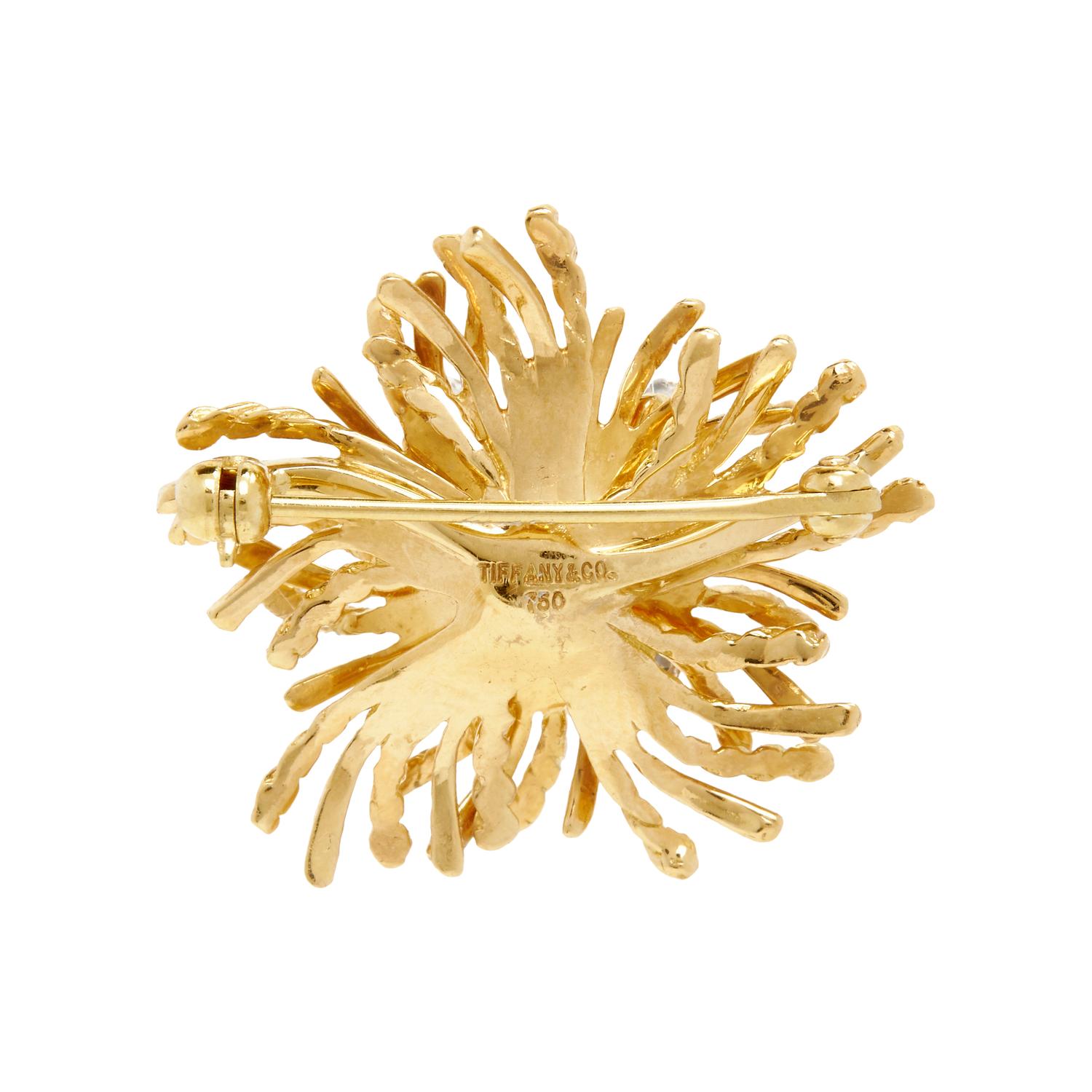 TIFFANY & CO., YELLOW GOLD AND DIAMOND BROOCH