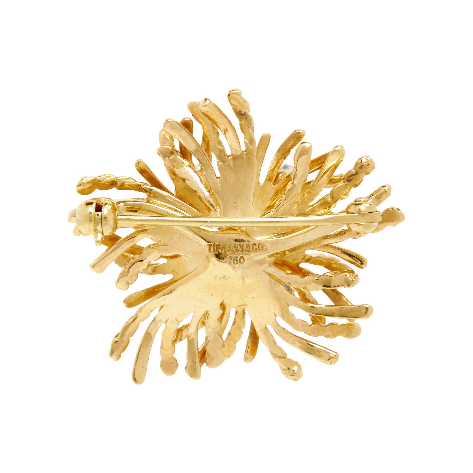 TIFFANY & CO., YELLOW GOLD AND DIAMOND BROOCH
