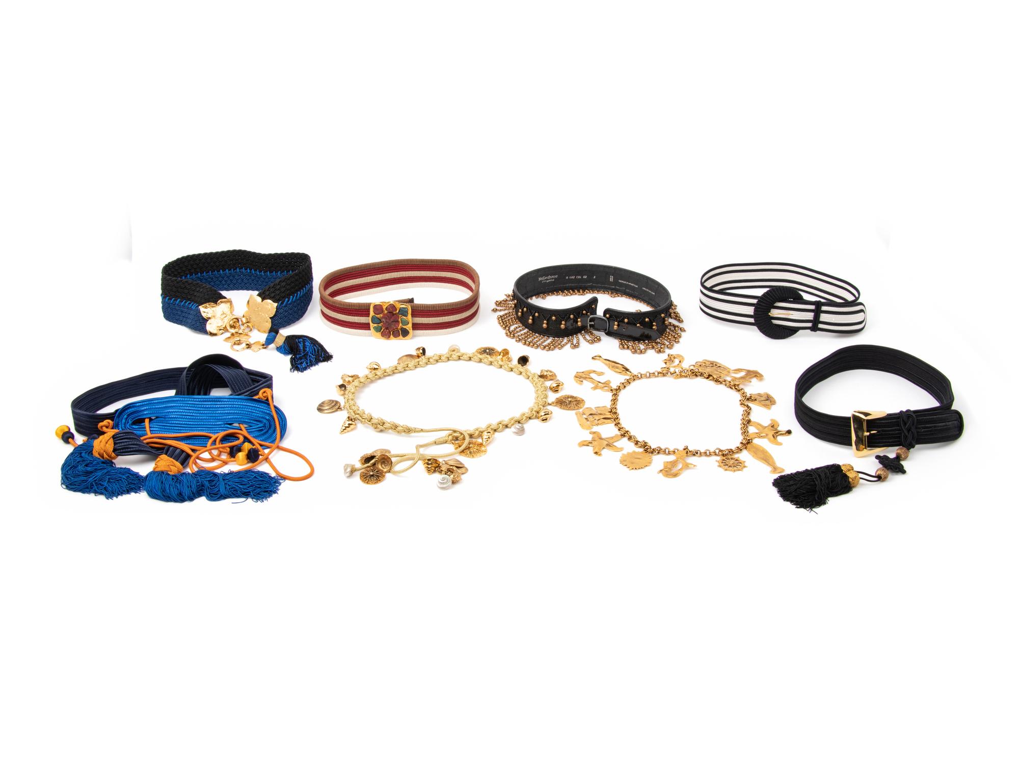 Eight Yves Saint Laurent Rive Gauche Belts, 1980-90s