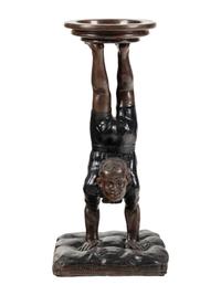 A Bronze Acrobat-Form Pedestal