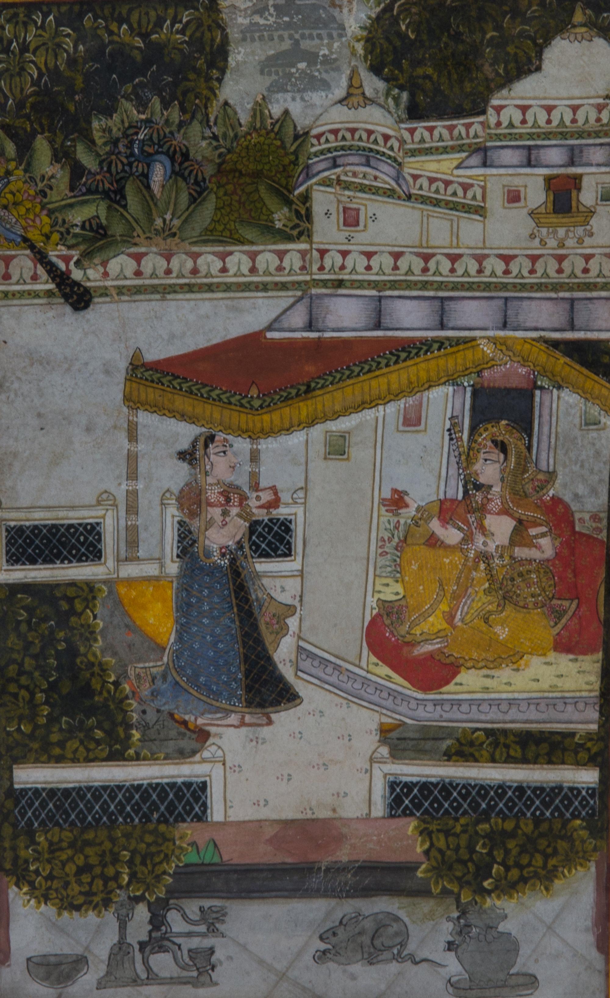 Two Rajasthani Court Paintings Dimensions of larger 10 1/4 x 15 inches. — 19th Century/20th Century
