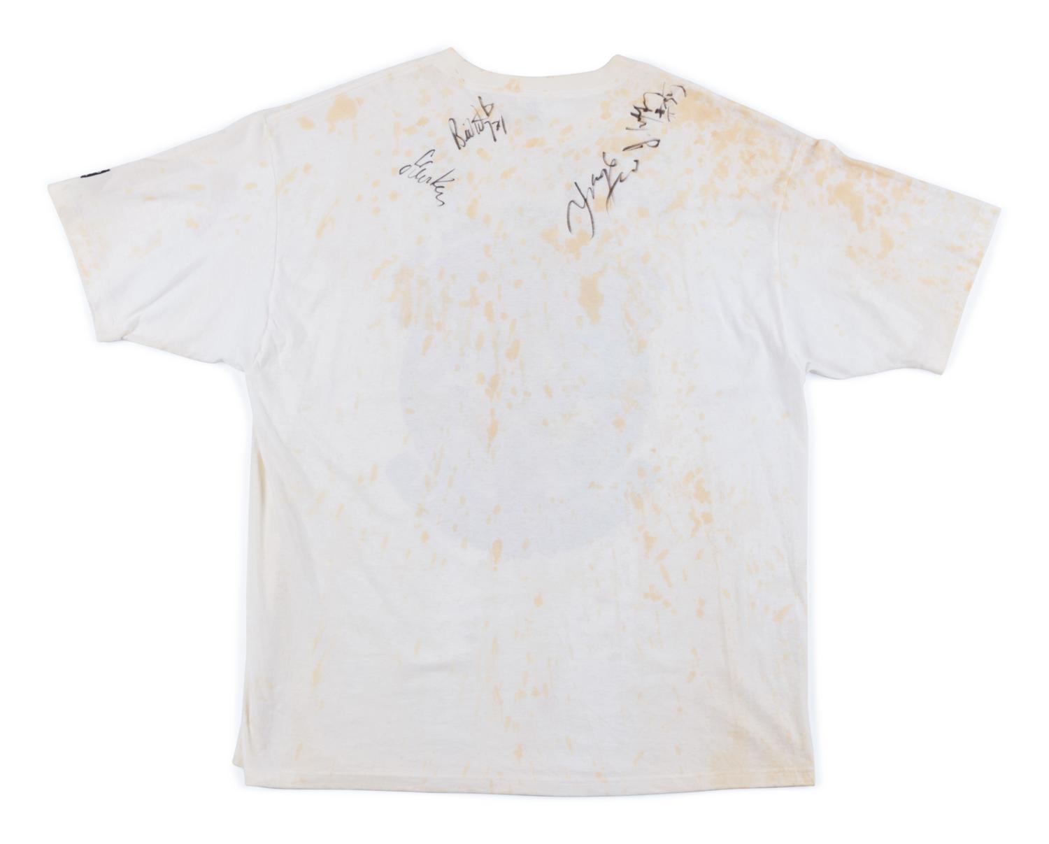 A Michael Jordan and Chicago Bulls Team Signed 1997 NBA Champions Locker Room Shirt (Beckett LOA),