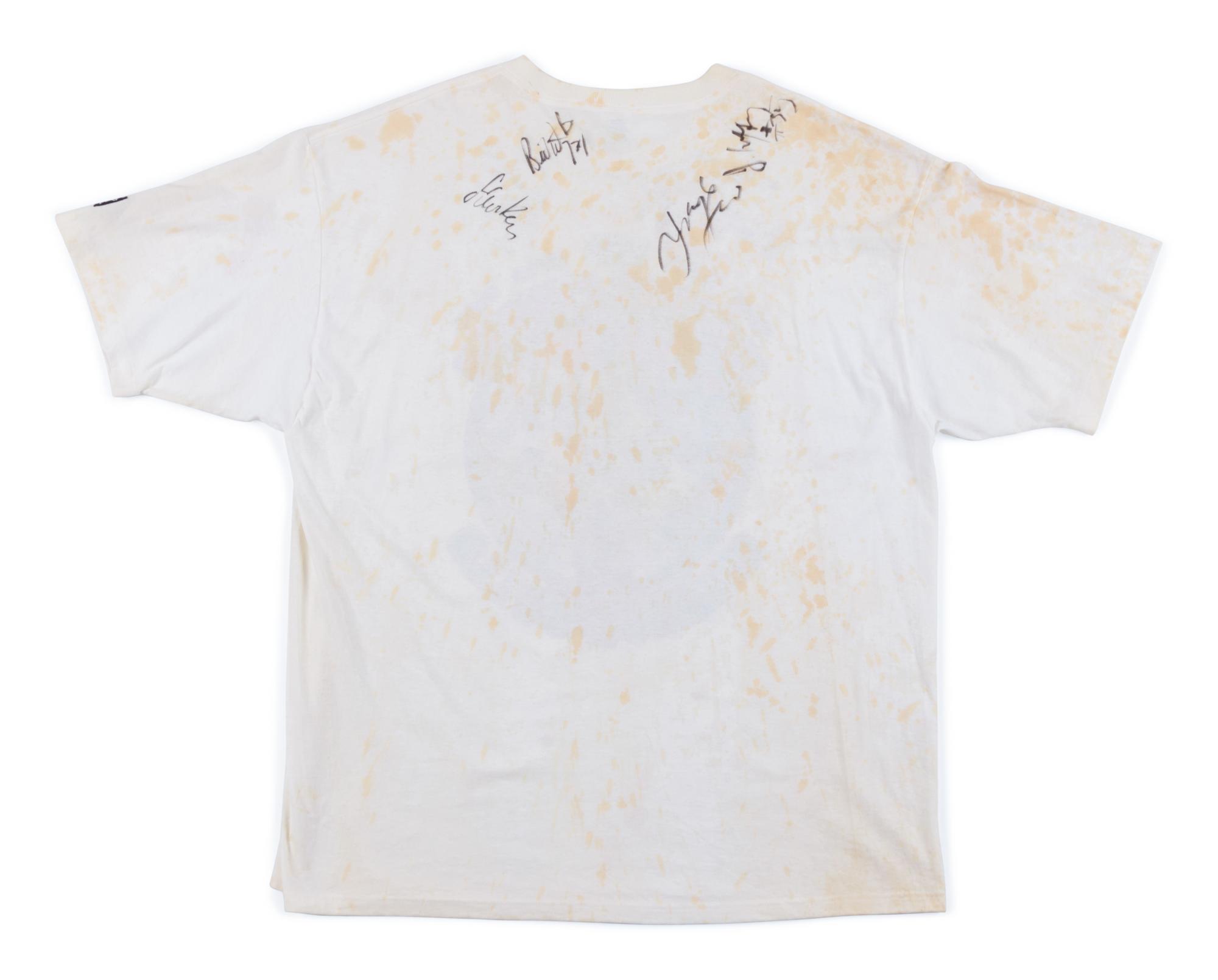 A Michael Jordan and Chicago Bulls Team Signed 1997 NBA Champions Locker Room Shirt (Beckett LOA),