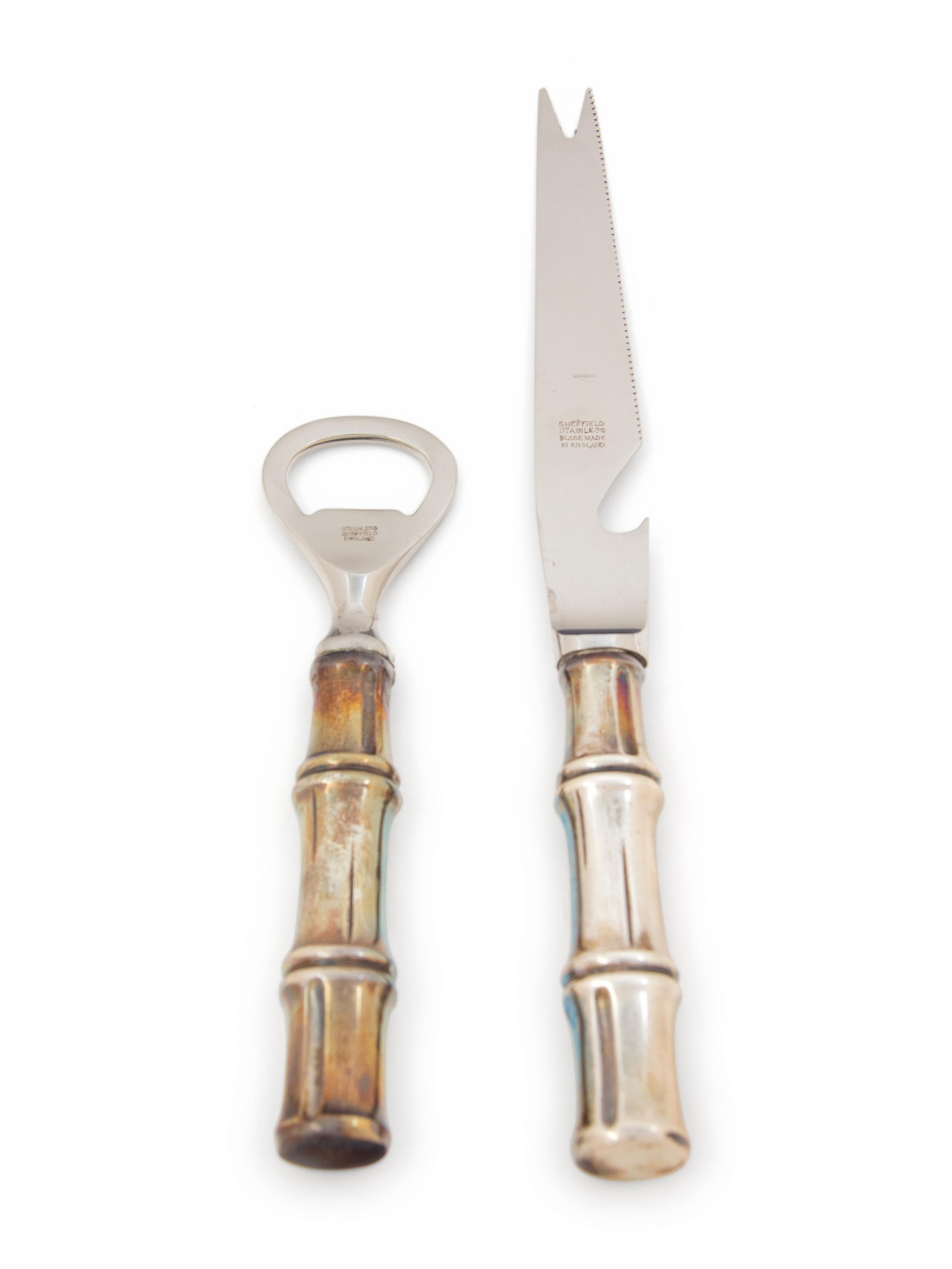A Group of Four Tiffany & Co. Silver Bamboo Pattern Bar Articles