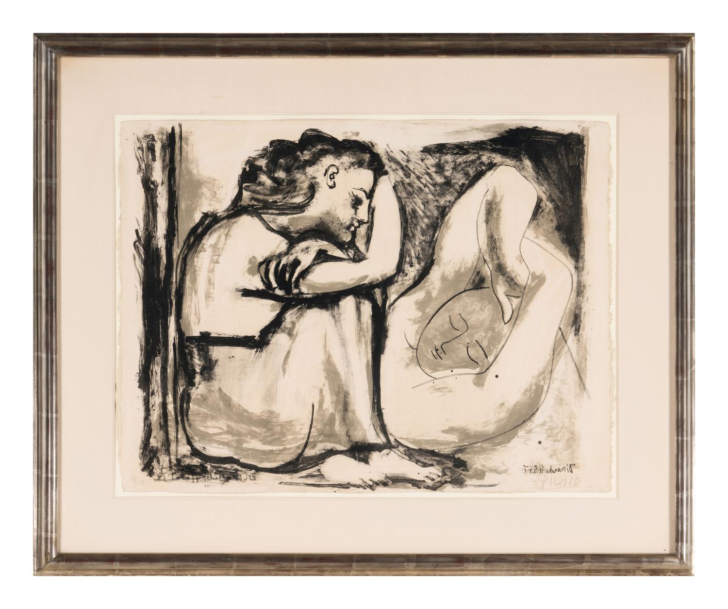 Femme assise et dormeuse, 1947