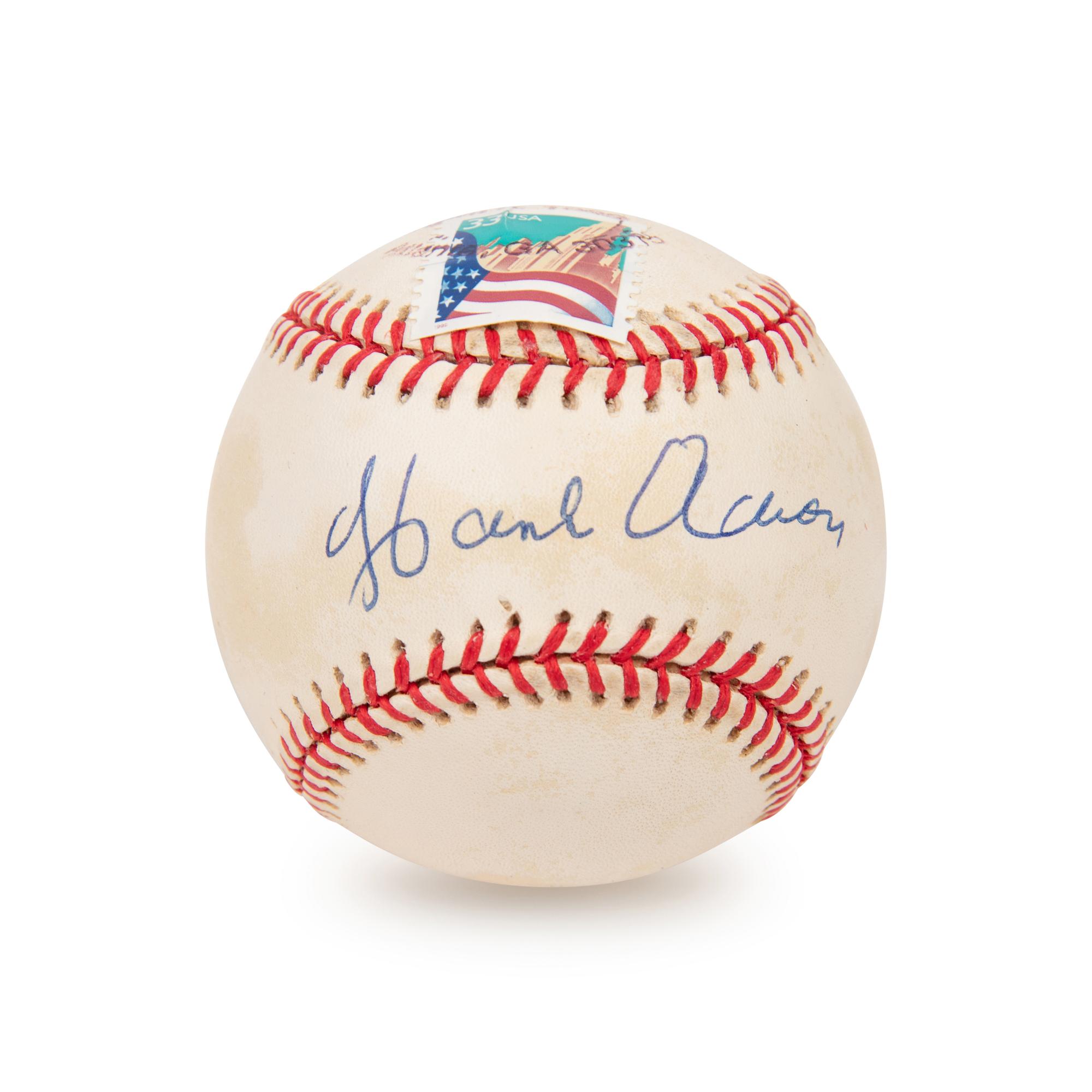 A Hank Aaron Single Signed Autograph Baseball (Beckett Authentication Services)