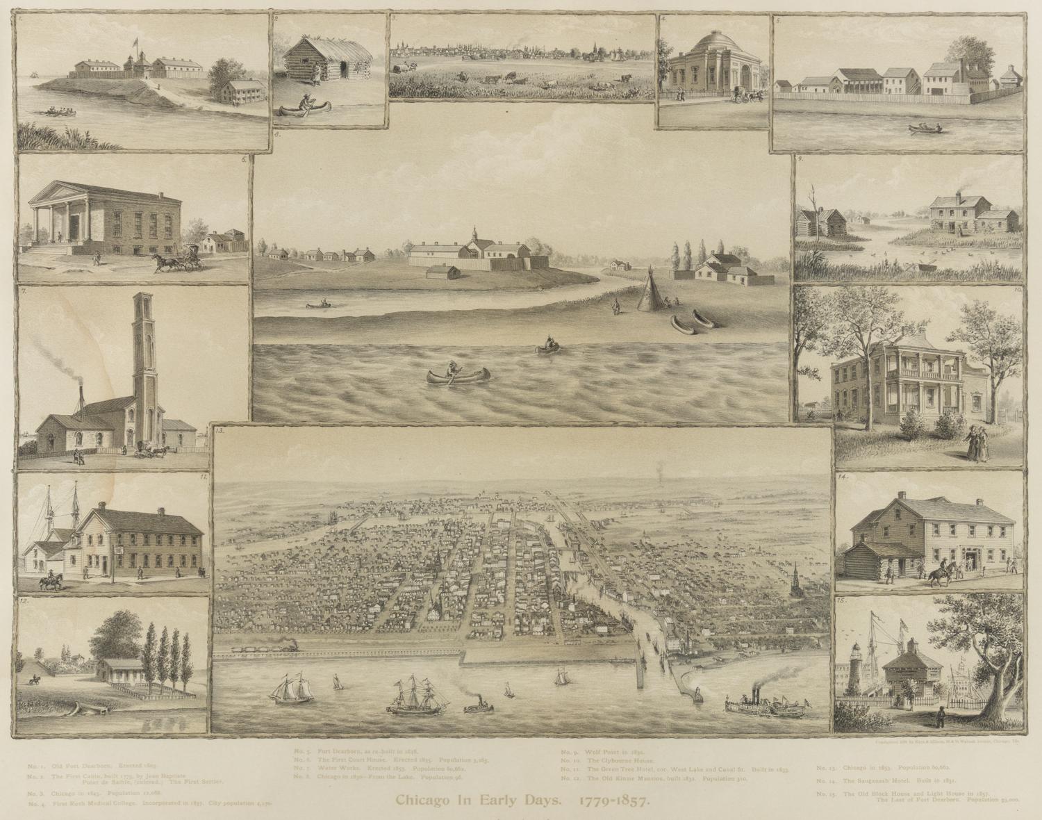 [CHICAGO]. KURZ & ALLISON, publishers. Chicago In Early Days 1779-1857.