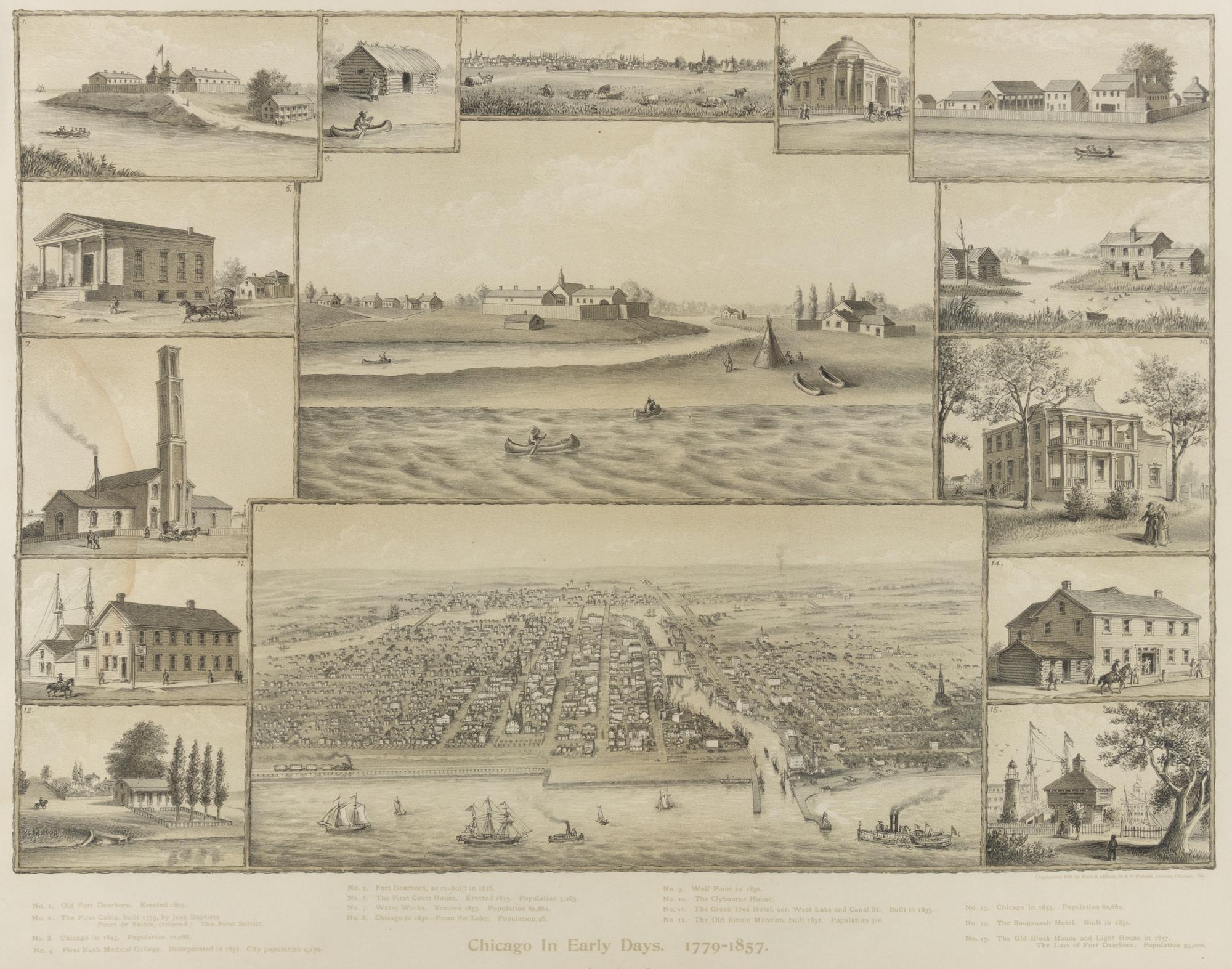 [CHICAGO]. KURZ & ALLISON, publishers. Chicago In Early Days 1779-1857.