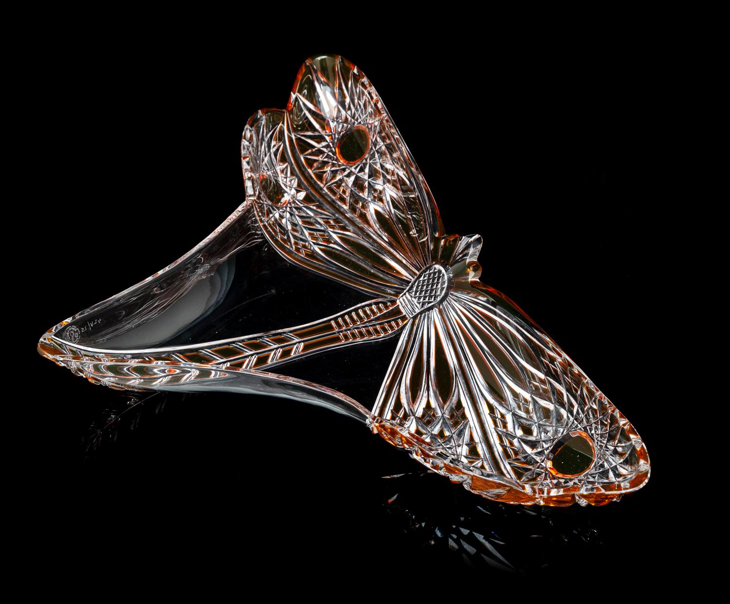 A Baccarat Cut to Clear Sculpture Length 13 1/4 inches.