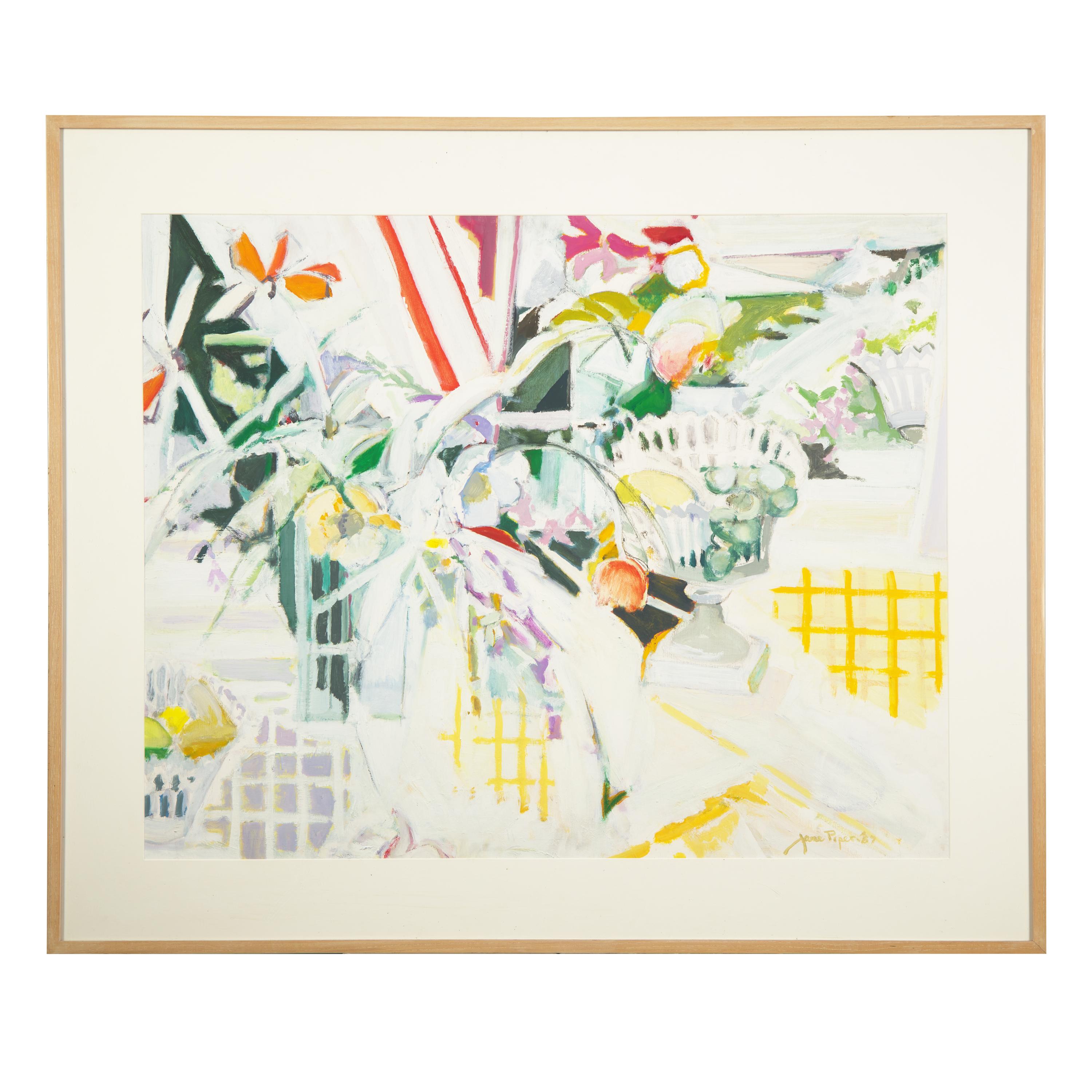 Jane Piper (American, 1916-1991) — Still Life with Fruit & Flowers, 1987