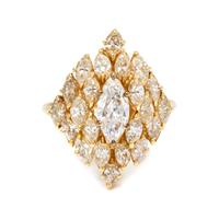 An 18 Karat Yellow Gold and Diamond Ring, 4.40 dwts.