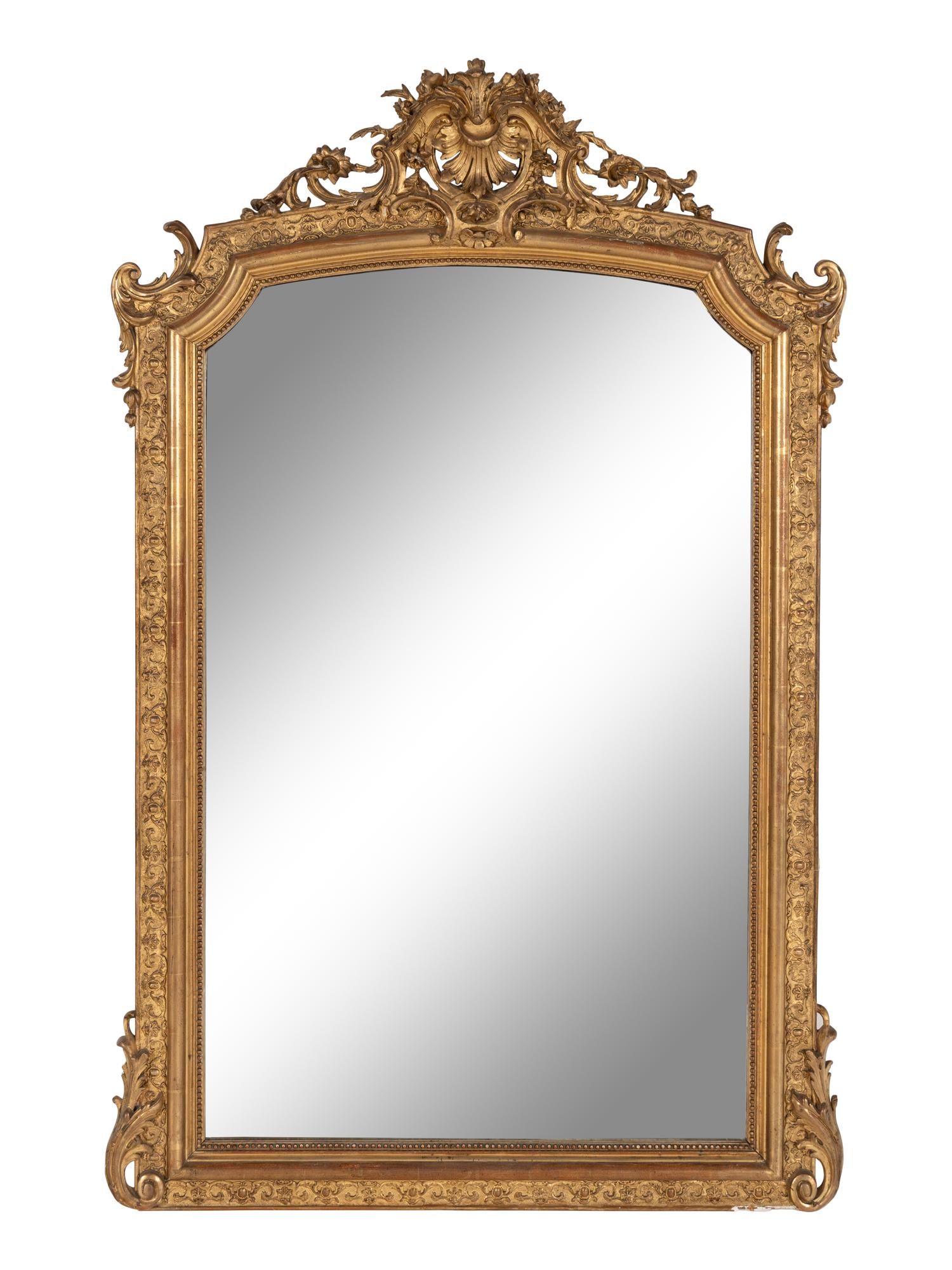 A Napoleon III Style Giltwood Mirror