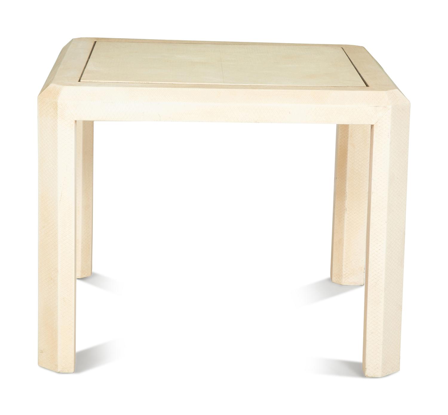 A Five-Piece Group of White Lacquered Furniture