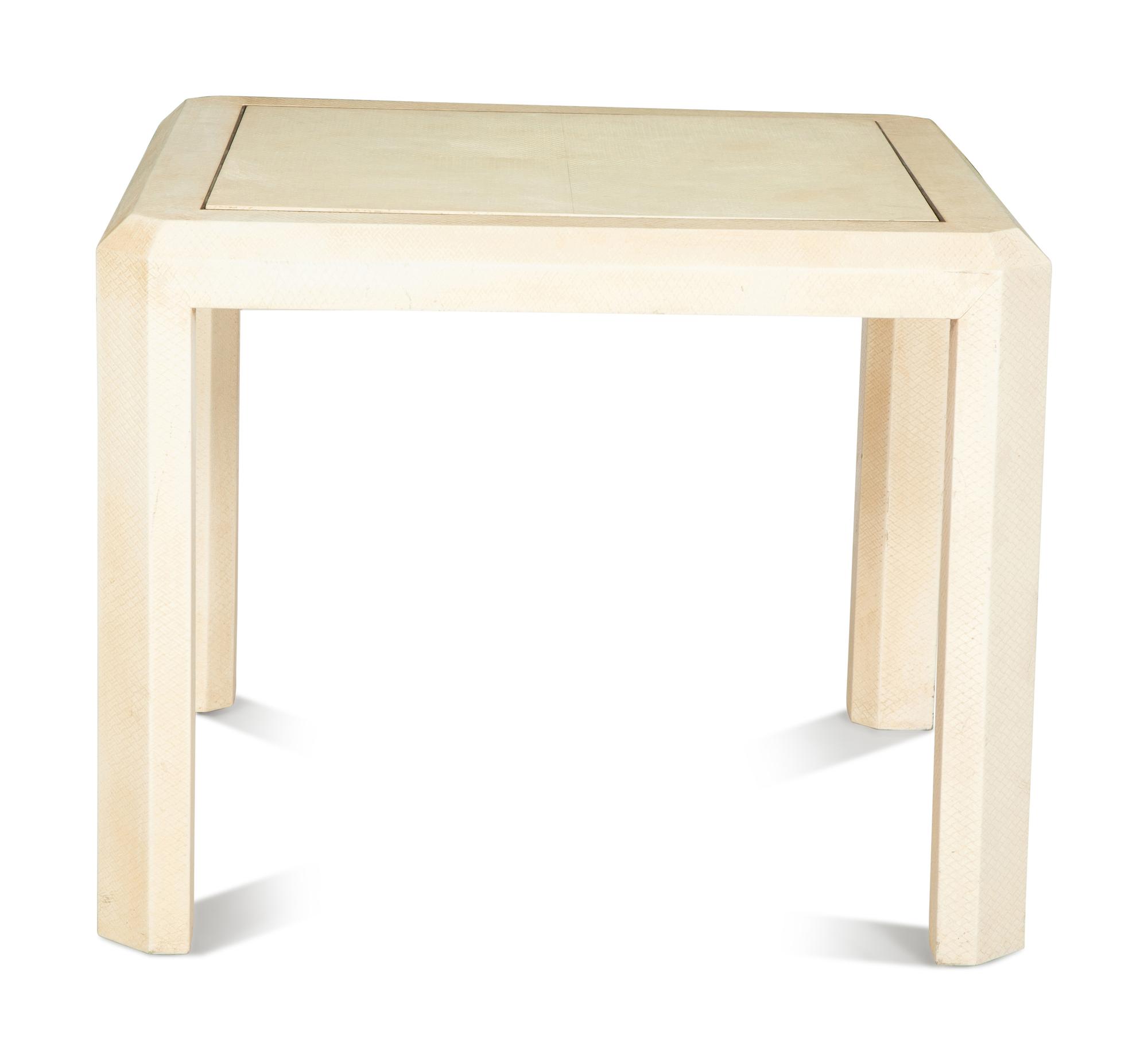 A Five-Piece Group of White Lacquered Furniture