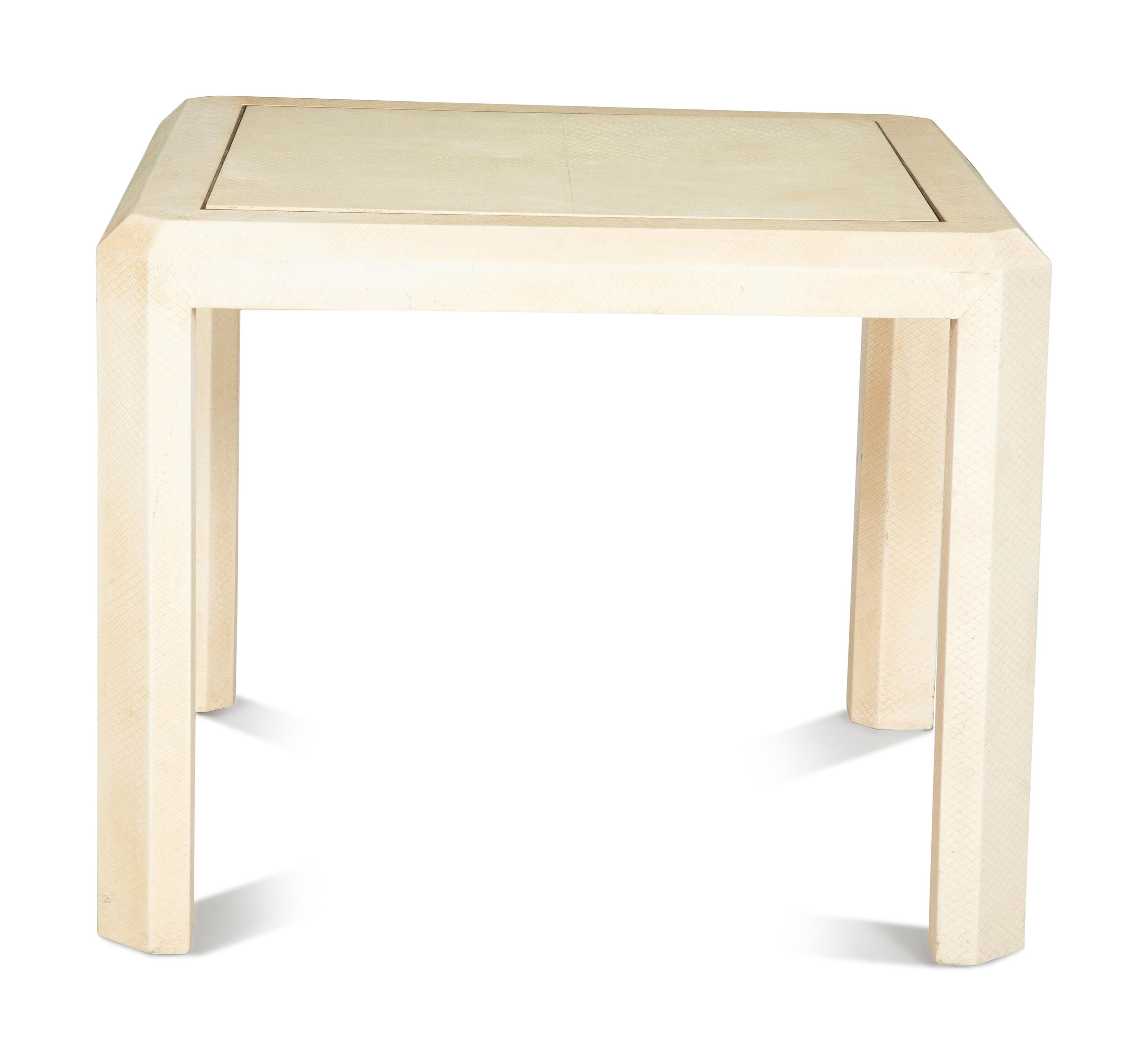 A Five-Piece Group of White Lacquered Furniture