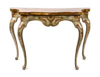 A Venetian Painted Console Table Height 31 1/2 x width 47 x depth 21 3/4 inches. — 18TH CENTURY
