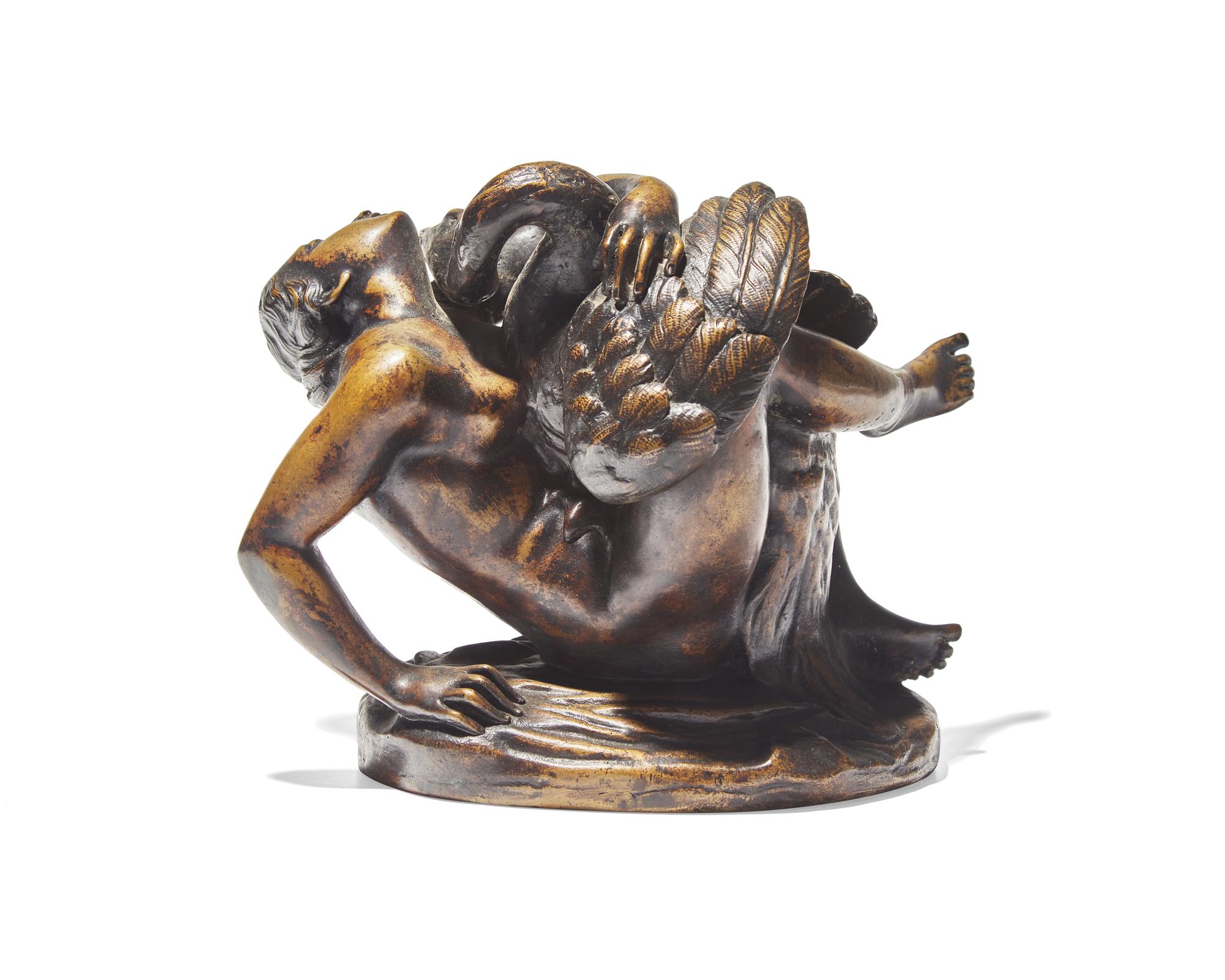 Jean-Jacques Feuchère (French, 1807-1852), A Bronze Sculpture: Leda and the Swan