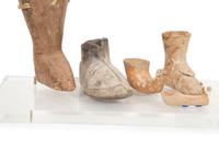 A Group of Earthenware Shoe-Form Drinking Vessels