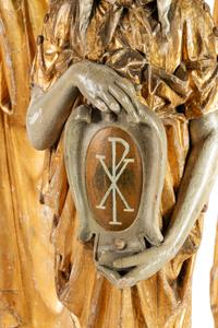 A Painted and Parcel Gilt Figural Pedestal