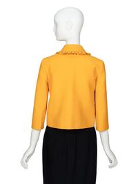 GUCCI, BOXY RUFFLE-TRIM MUSTARD JACKET