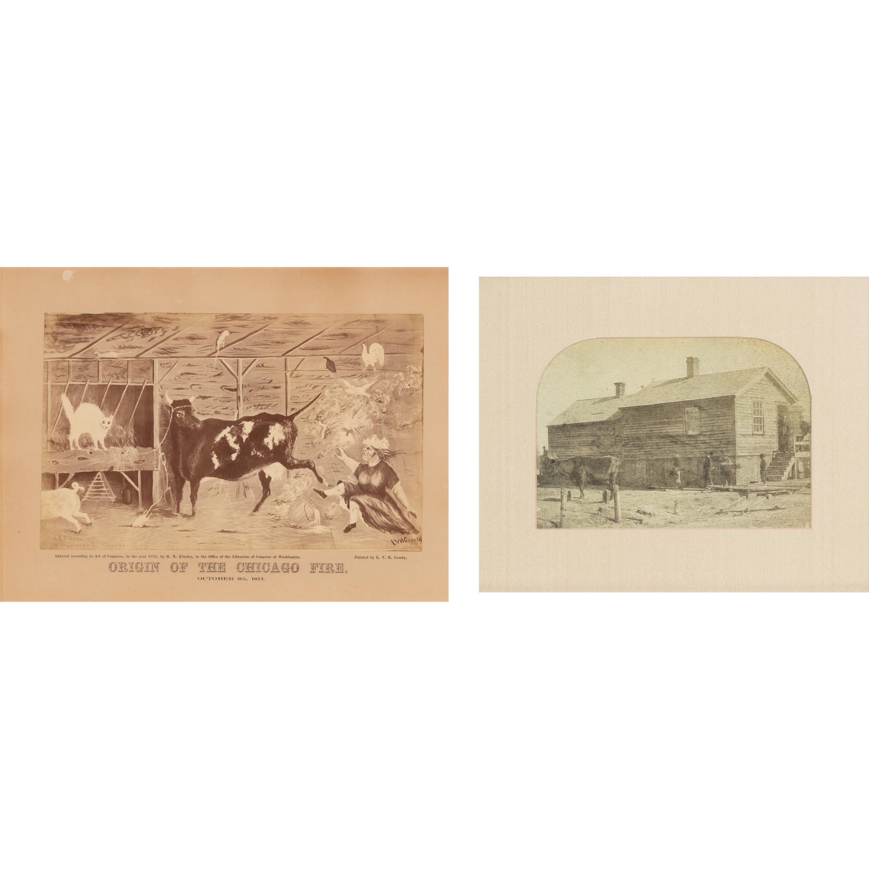 [Chicago Fire]. Crosby, L.V.H., artist. Origin of the Chicago Fire. October 9th, 1871. Washington: H.M. Kinsley, 1871.