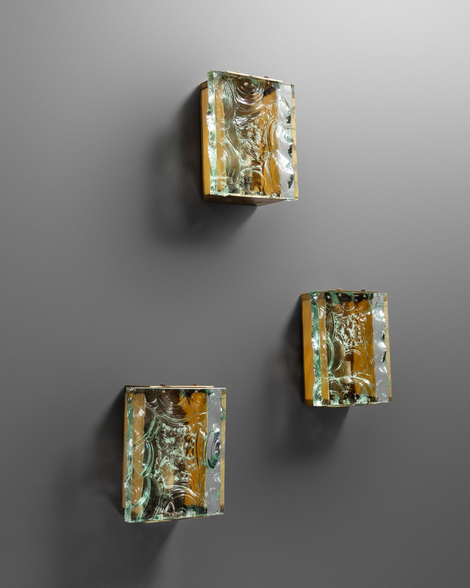 Three Sconces Fontana Arte, Italy/France