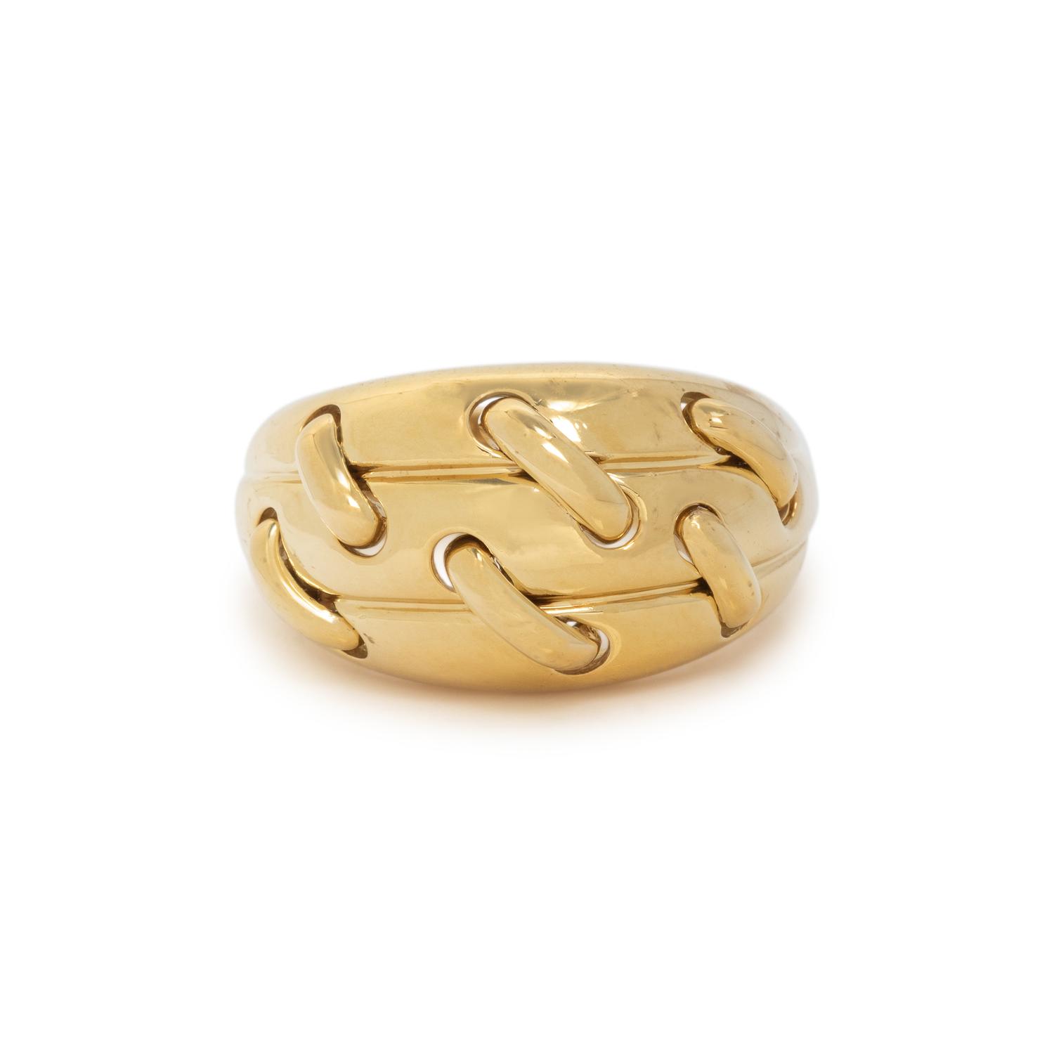 TIFFANY & CO., YELLOW GOLD STITCH RING