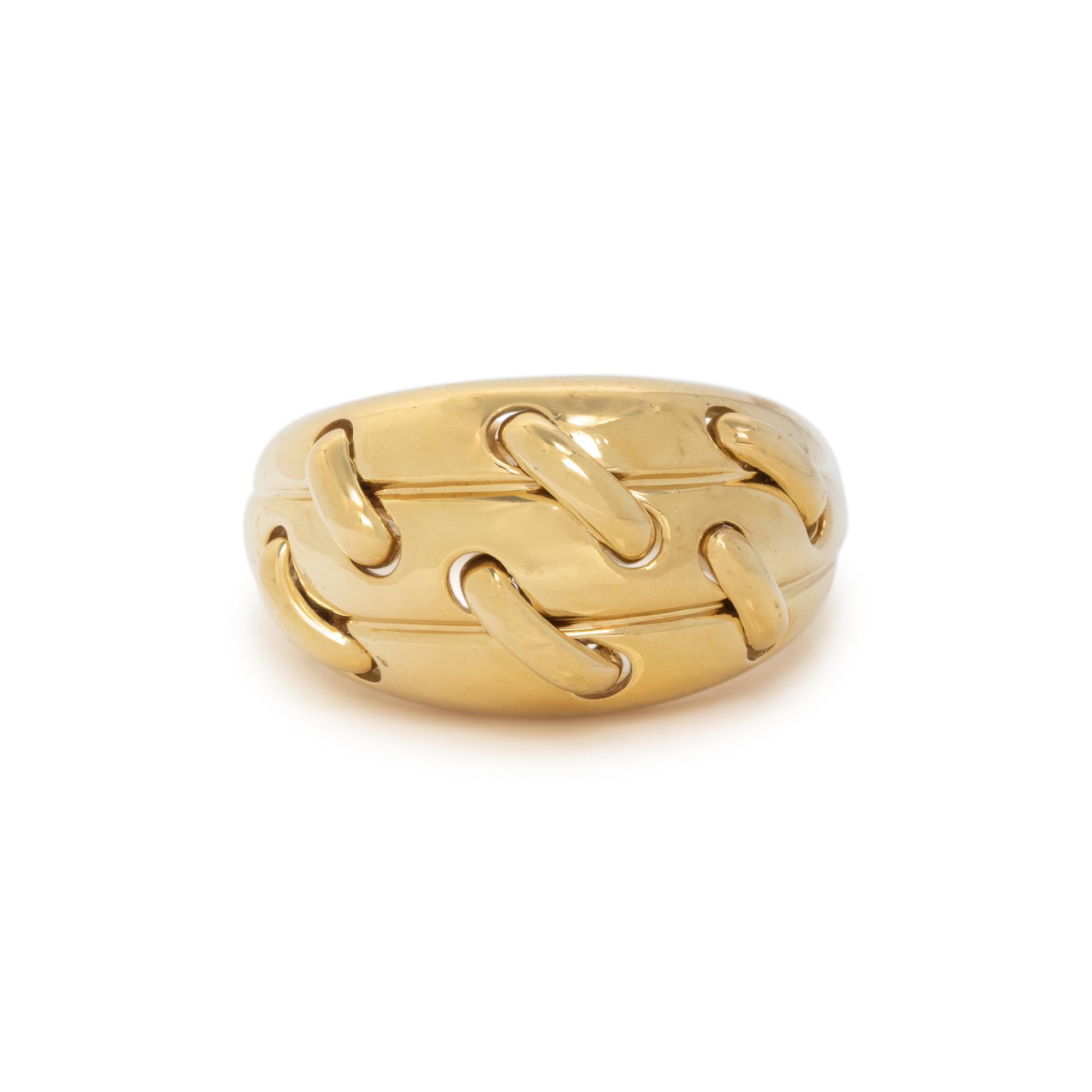 TIFFANY & CO., YELLOW GOLD STITCH RING