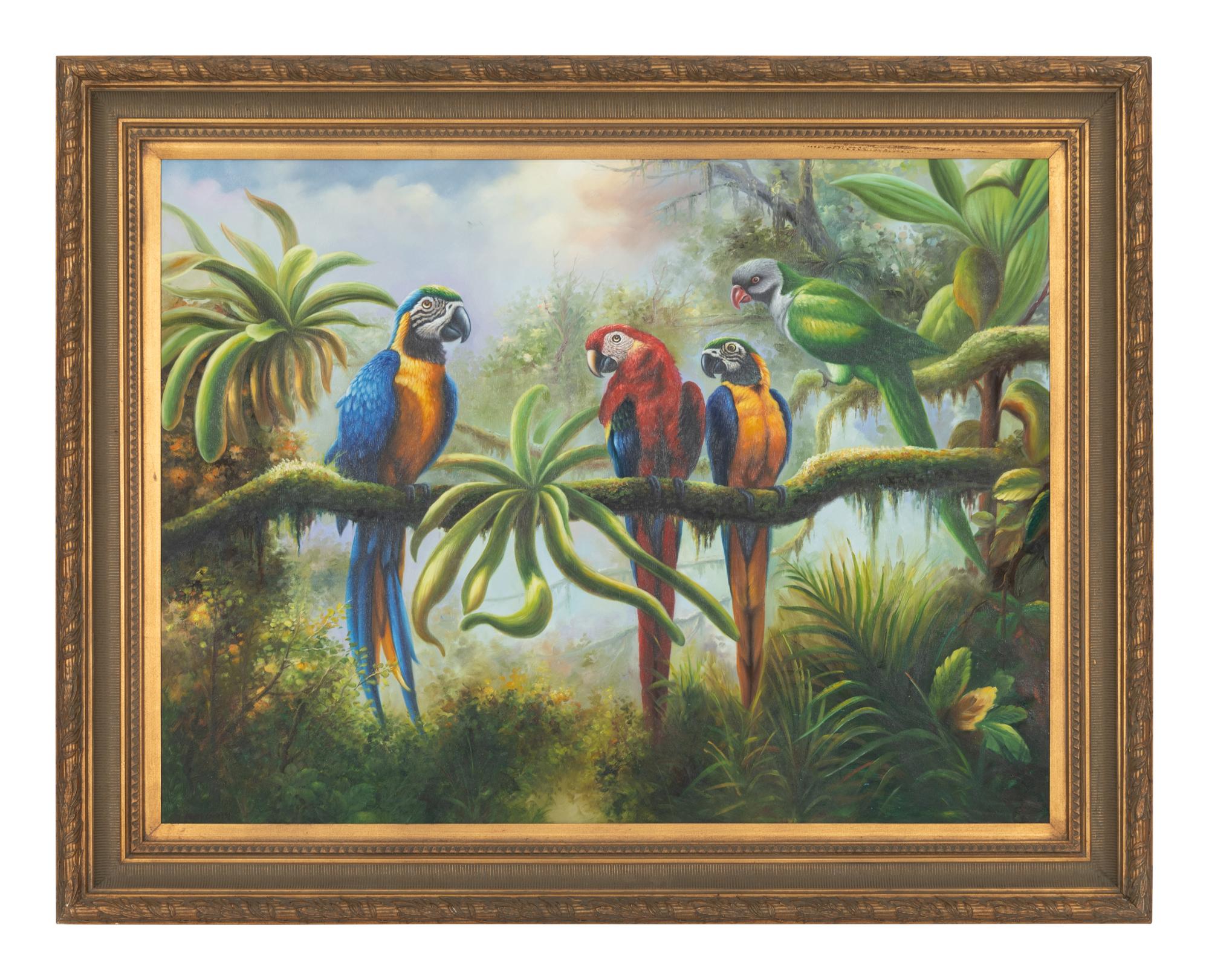 Four Parrots in a Jungle