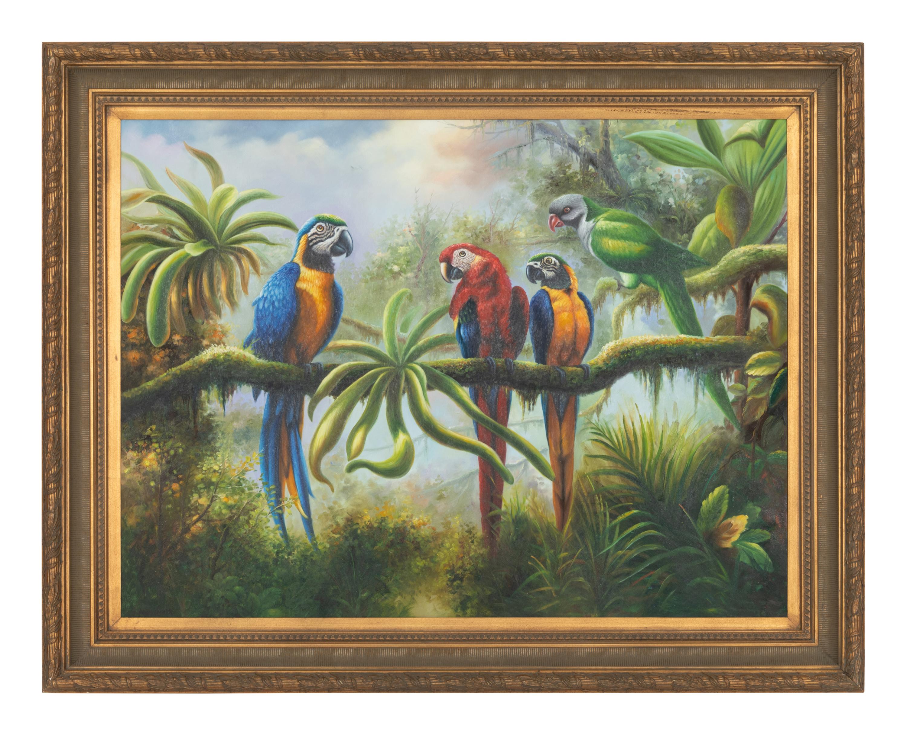 Four Parrots in a Jungle