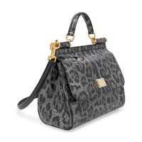Dolce & Gabbana, Medium Sicily Bag in Grey Leopard Print