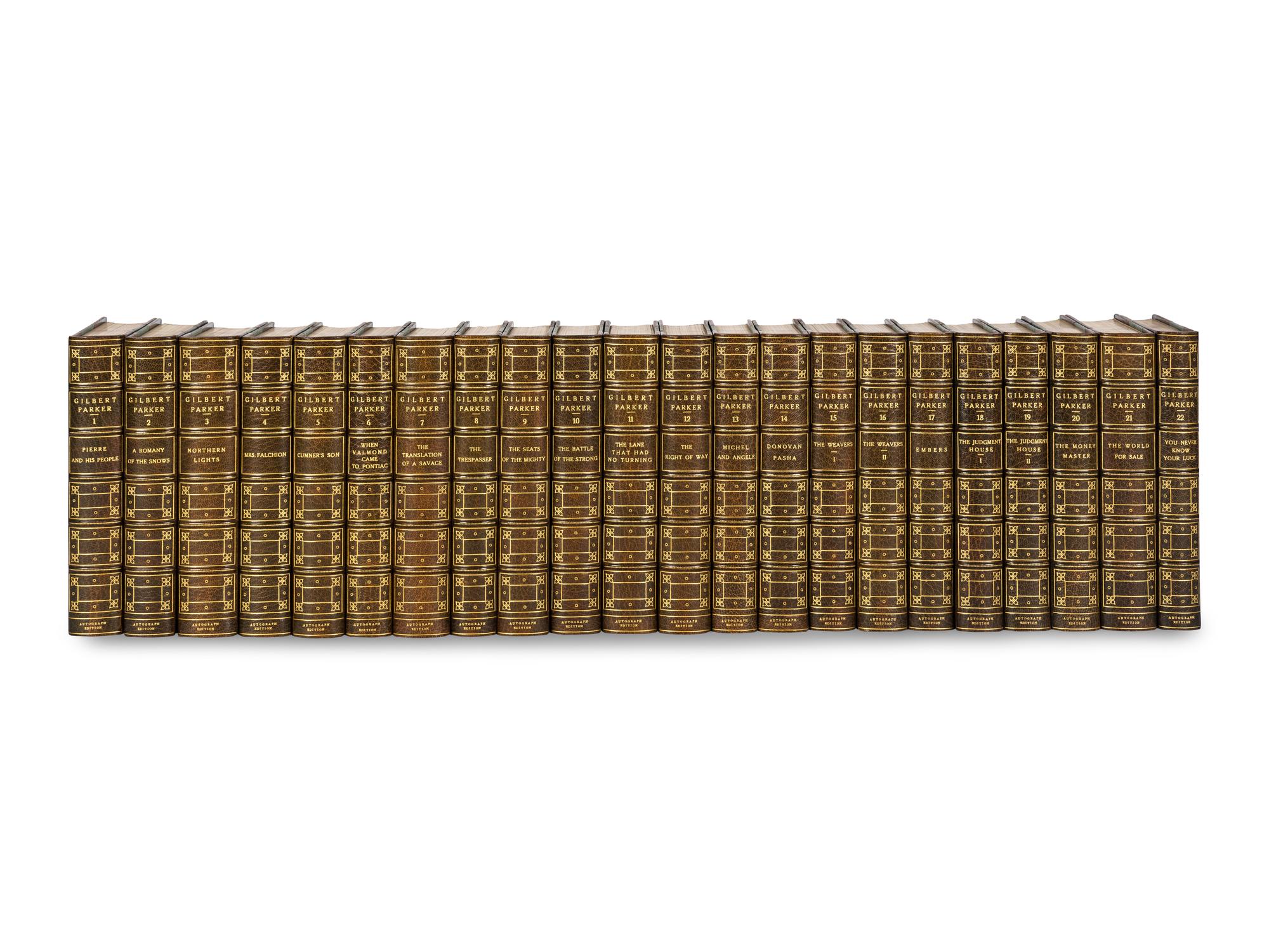 [BINDINGS]. PARKER, Gilbert, Sir (1862-1932). Works . New York: Charles Scribner's Sons, 1912-13.