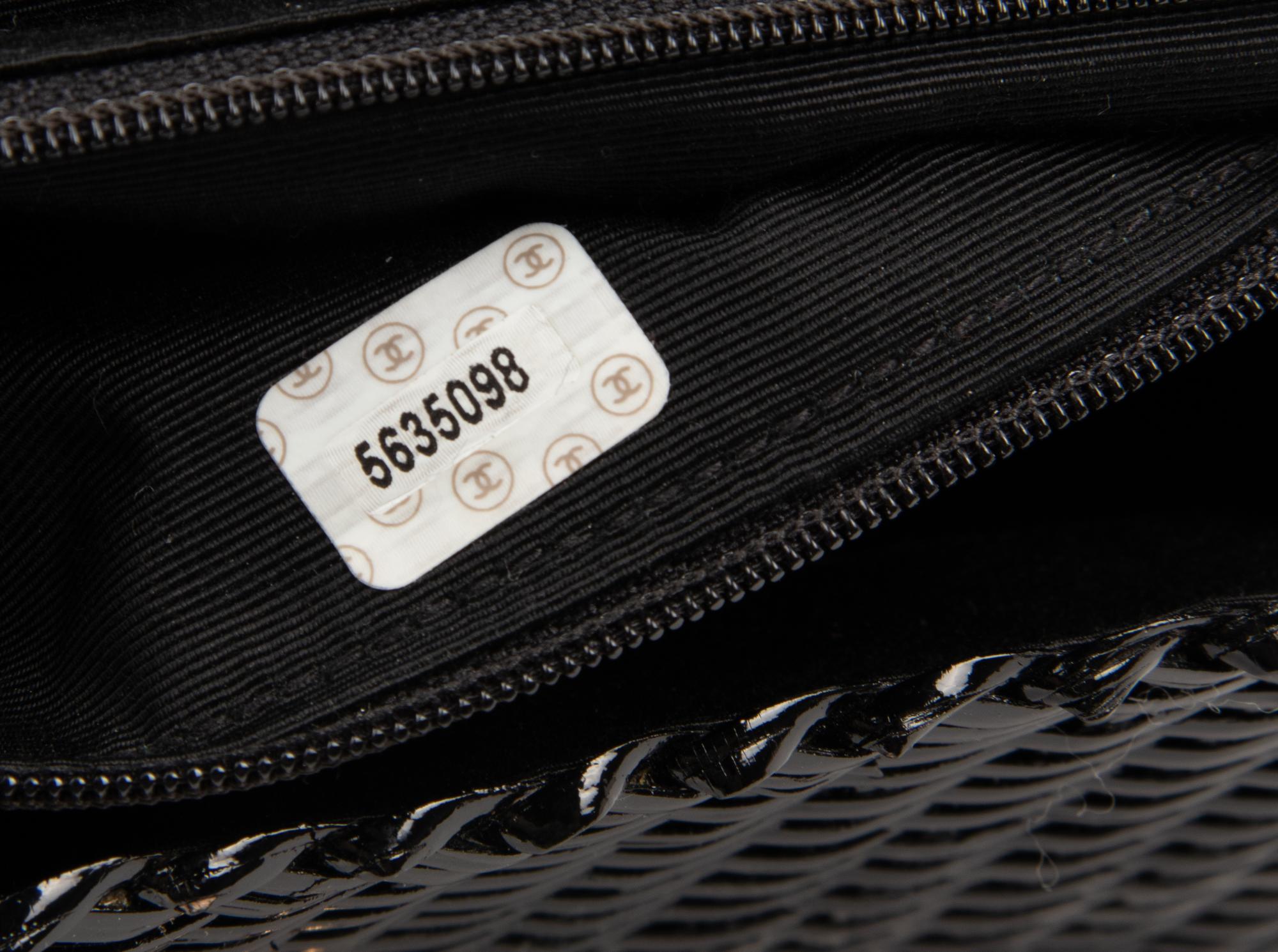 Chanel Black Leather & Basket Weave Bag, 1997-1999