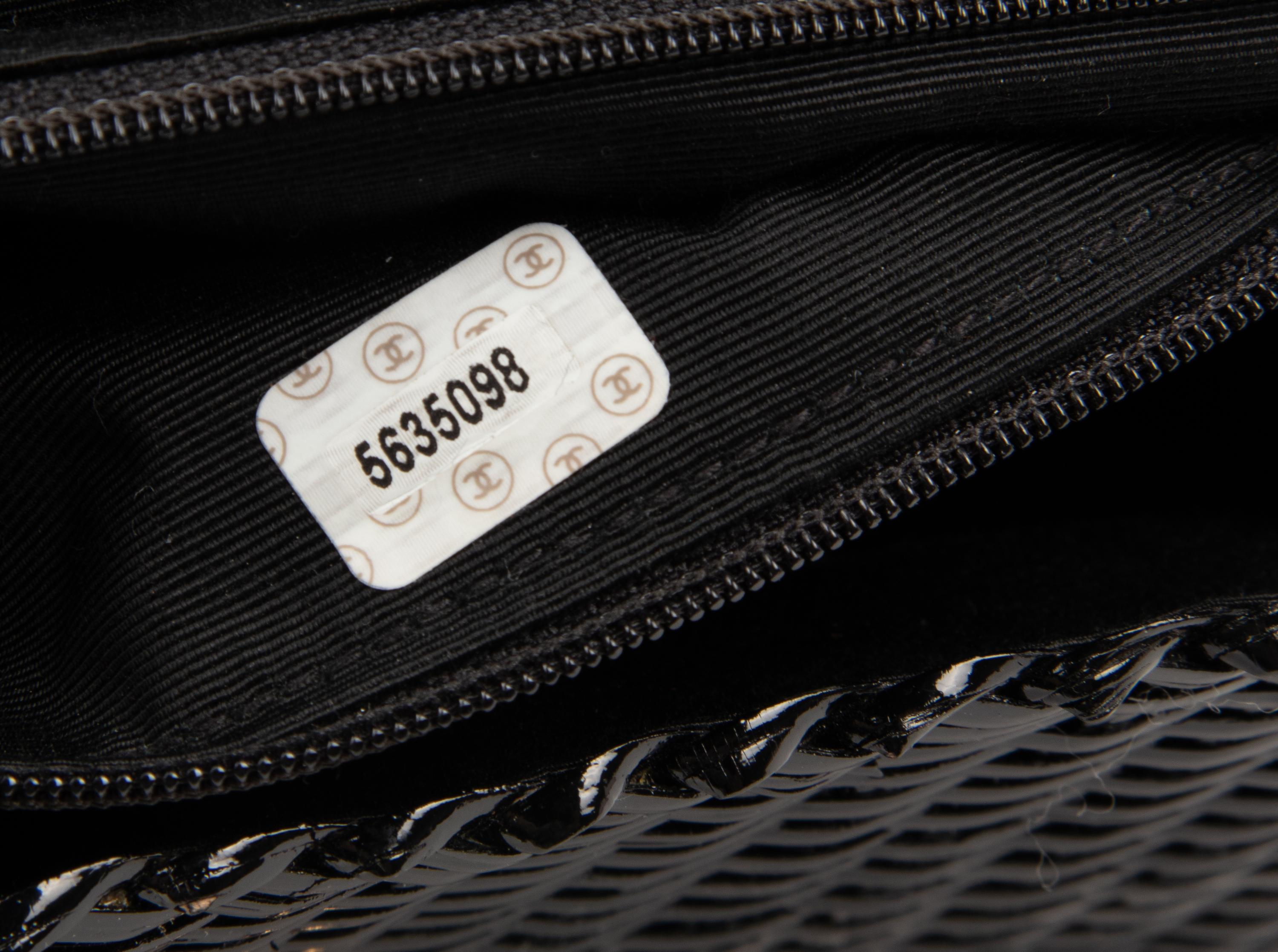Chanel Black Leather & Basket Weave Bag, 1997-1999