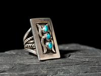 Silver and Turquoise Ketoh-style Ring