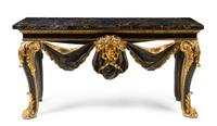 An Italian Painted and Parcel Gilt Console Table Height 34 1/4 x width 66 1/4 x depth 28 inches.