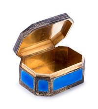 A French Engine-Turned Enamel and Silver-Gilt Box