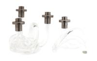 Two American Lucite and Chromed Nickel Candlesticks Height of each: 8 inches. — DOROTHY THORPE (1904-1989),