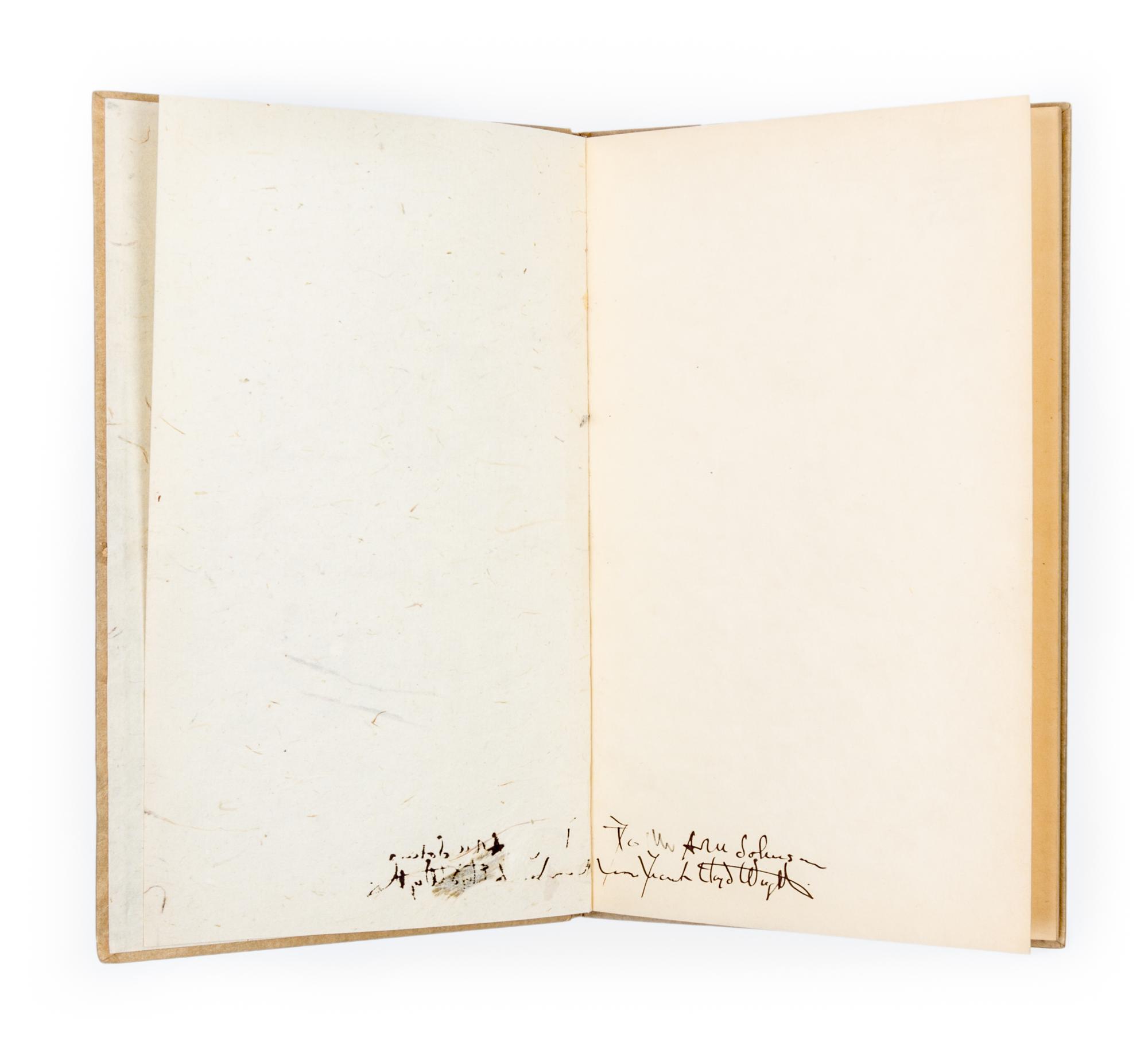 WRIGHT, FRANK LLOYD. The Japanese Print. Chicago, 1921. Signed