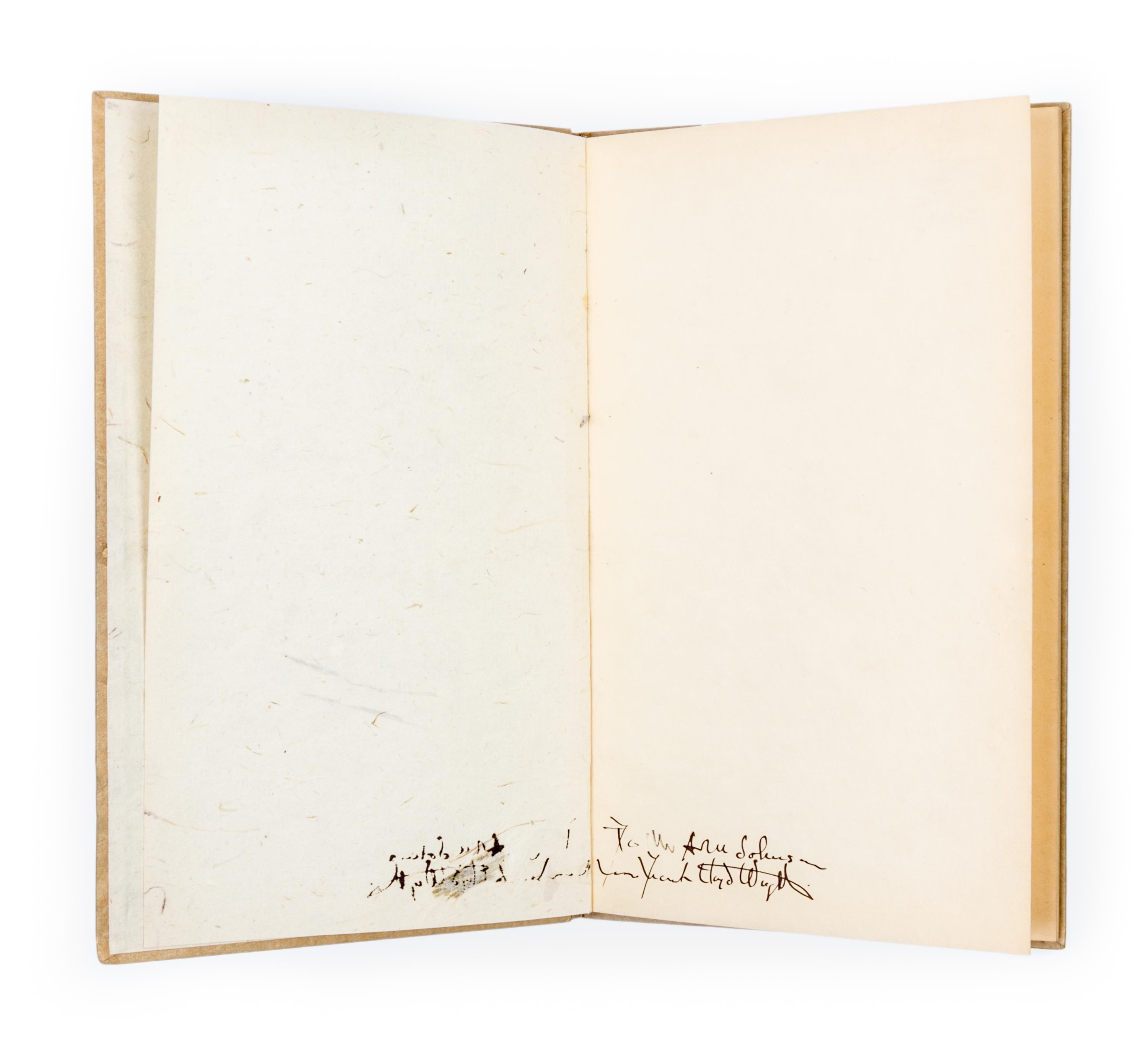 WRIGHT, FRANK LLOYD. The Japanese Print. Chicago, 1921. Signed