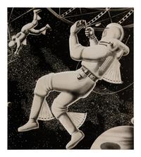 PAUL, Frank R. (1884-1963). Group of 6 painted photographs made for Gernsback's Forecast Magazine. c. 1955-1965.