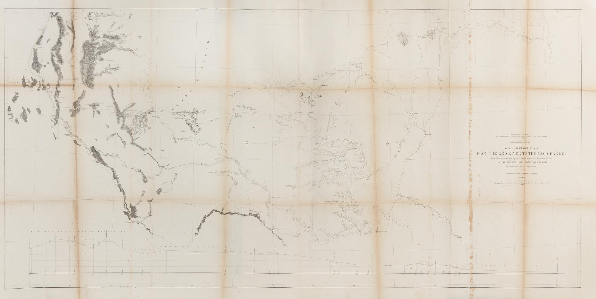 [PACIFIC RAILROAD SURVEY] A group of 5 steel engraved folding maps from "Reports of Explorations and Survey to Ascertain...