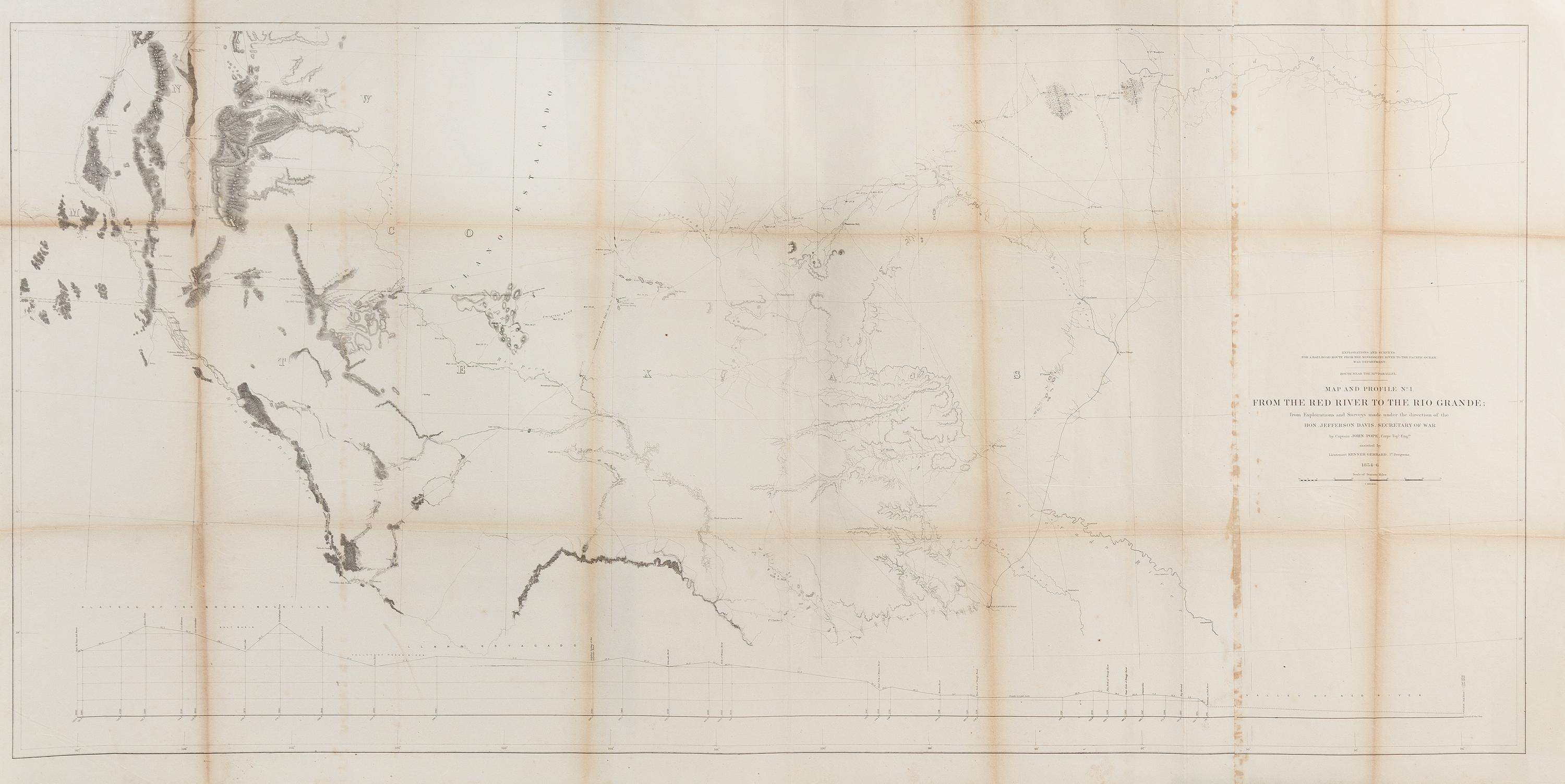 [PACIFIC RAILROAD SURVEY] A group of 5 steel engraved folding maps from "Reports of Explorations and Survey to Ascertain...