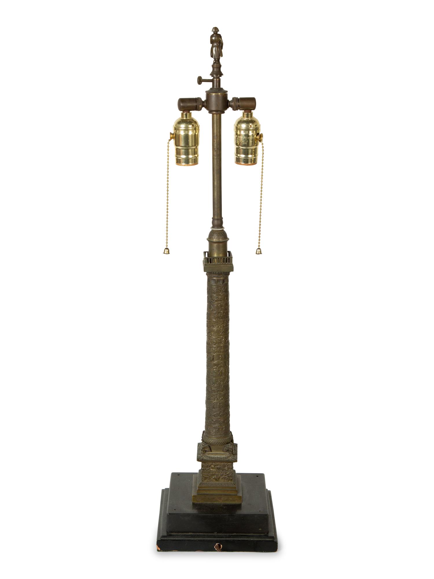 A Grand Tour Bronze Vendôme Column Mounted as a Lamp