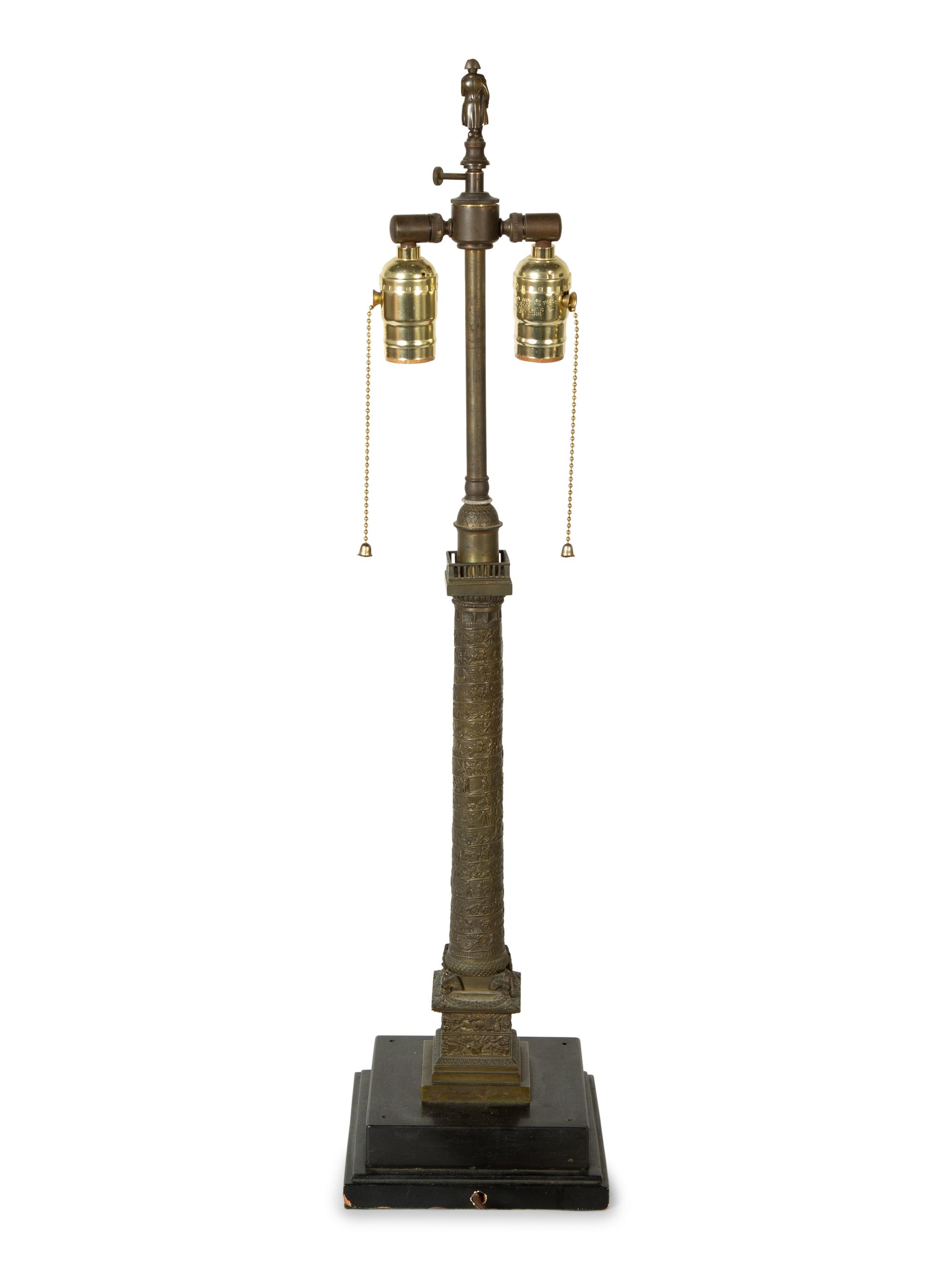 A Grand Tour Bronze Vendôme Column Mounted as a Lamp