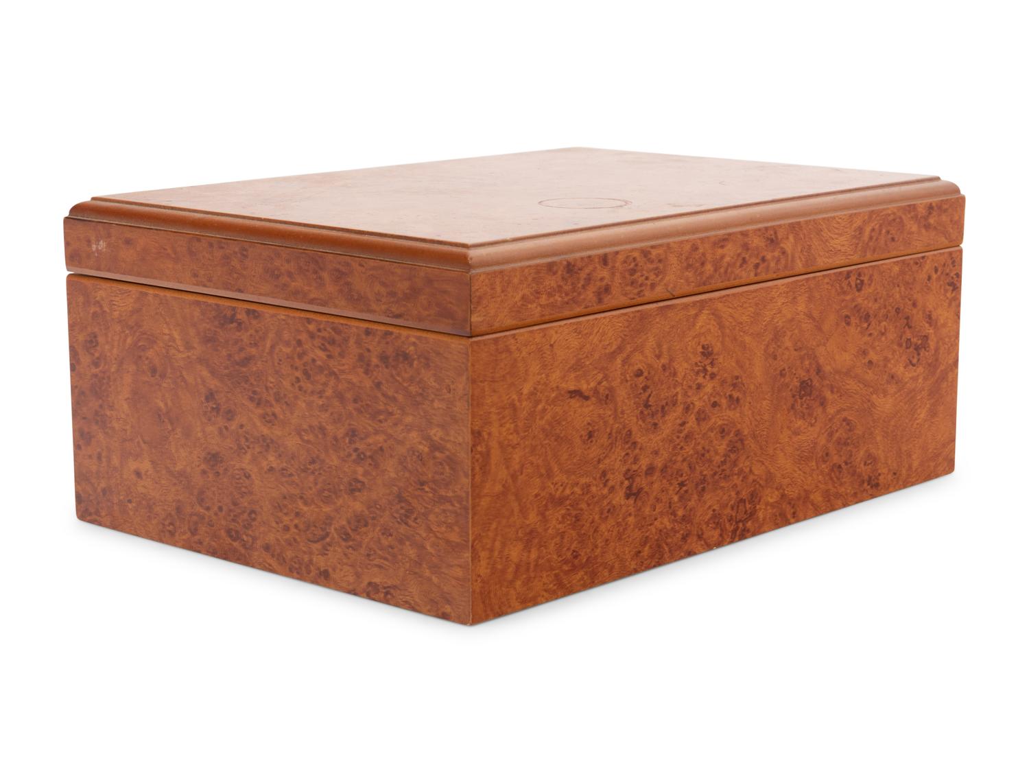 An English Burl Walnut Table Casket